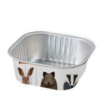 440ml Coloured Heat Seal Take Out Aluminum Foil Pet Food Container Baking Tray with Lid